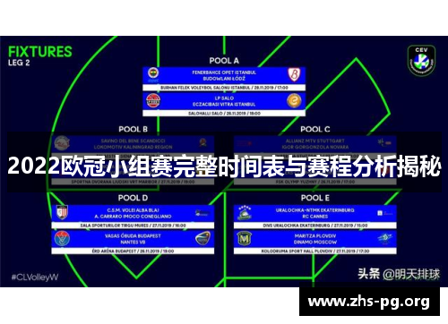 2022欧冠小组赛完整时间表与赛程分析揭秘